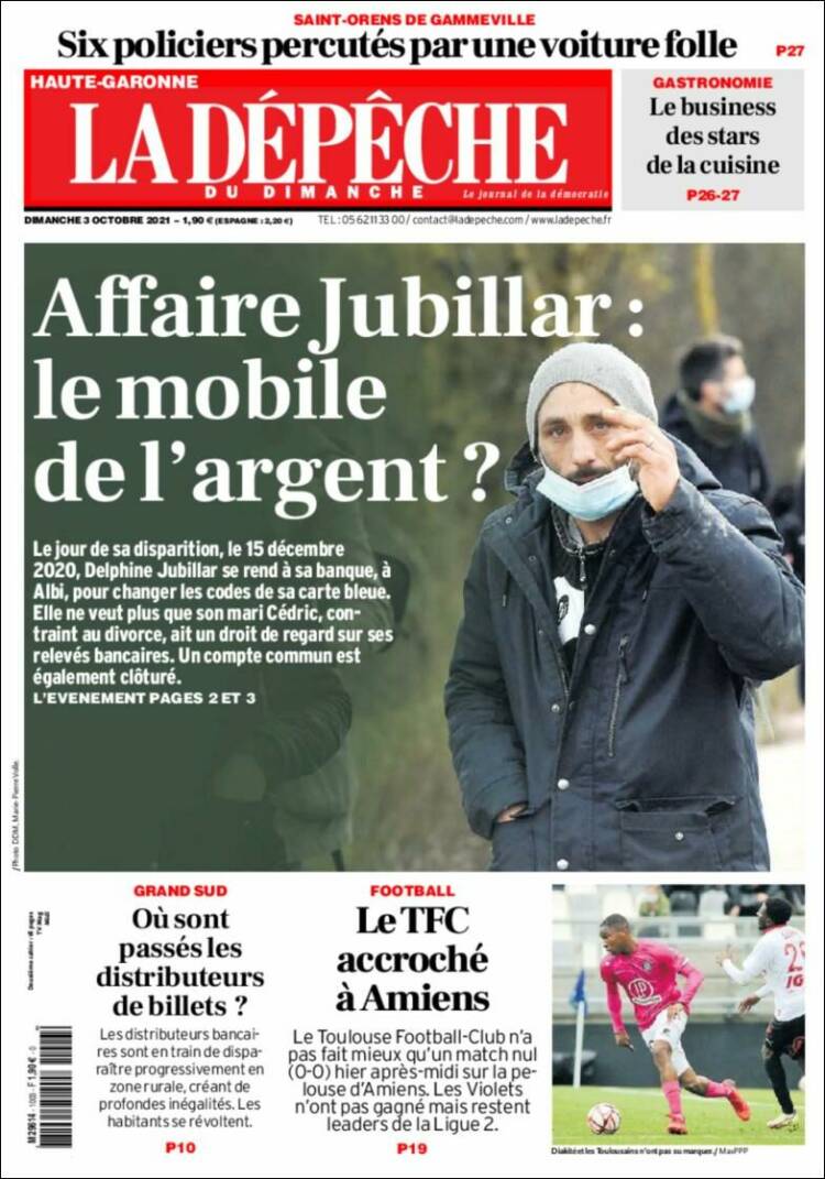 Portada de La Dépêche du Midi (Francia)