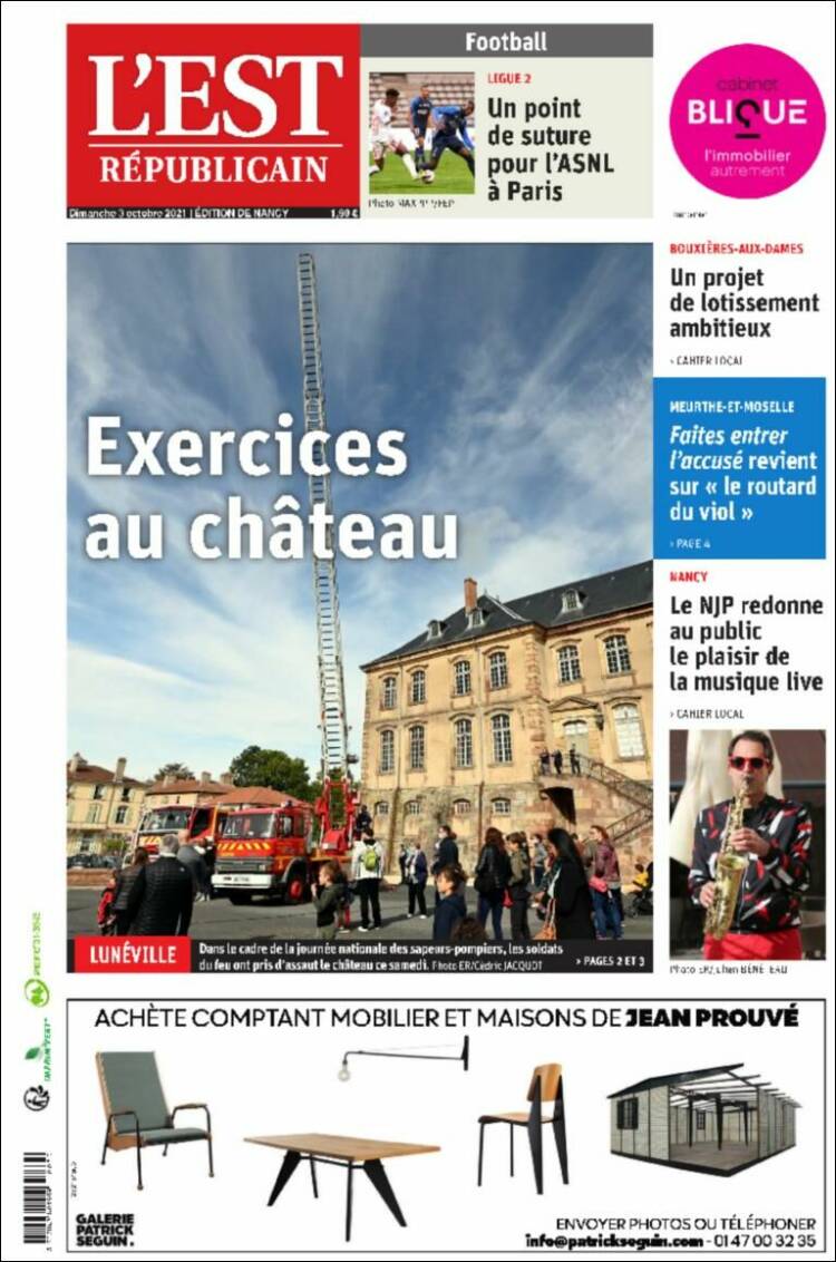 Portada de L'Est Republicain (Francia)