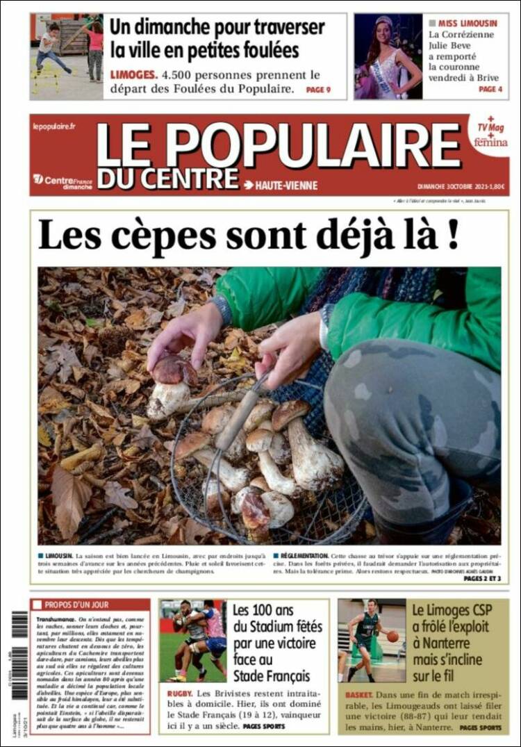Portada de Le Populaire du Centre (Francia)