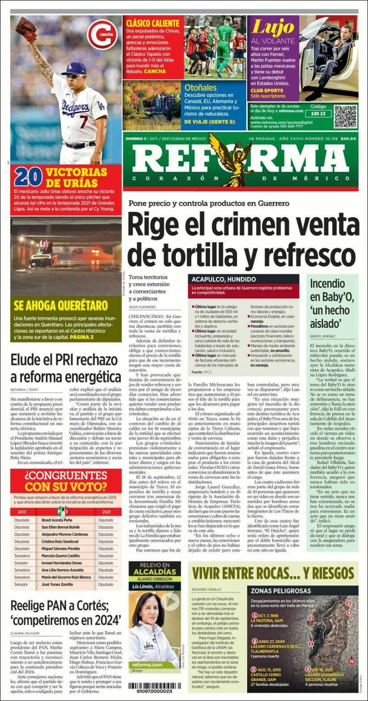 Portada de Reforma (México)