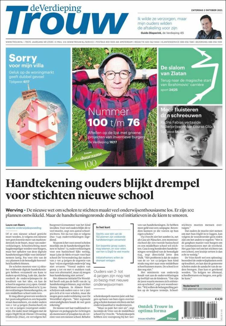 Portada de Trouw (Pa&iacute;ses Bajos)