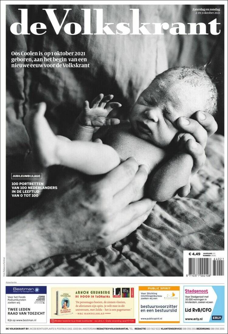 Portada de De Volkskrant (Pa&iacute;ses Bajos)