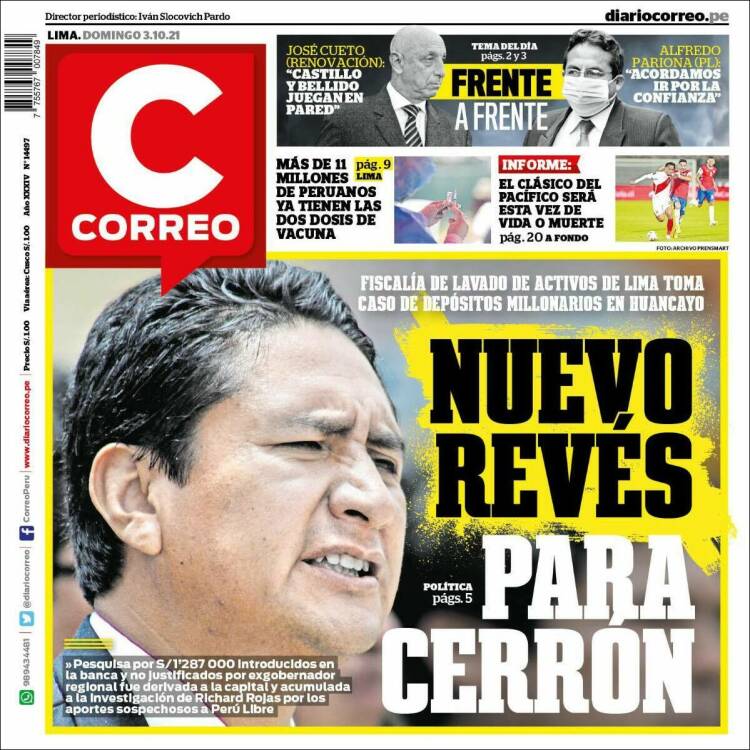 Portada de Diario Correo (Per&uacute;)
