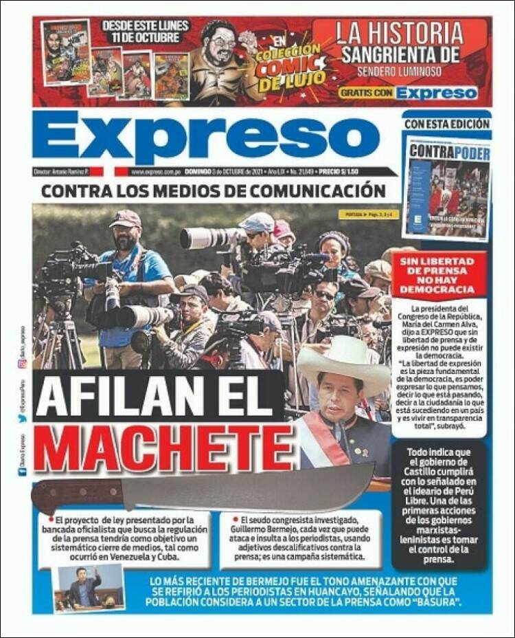 Portada de Expreso (Per&uacute;)