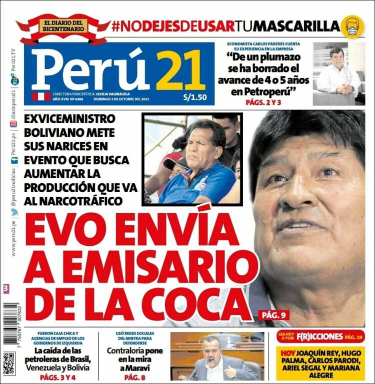 Portada de Perú 21 (Per&uacute;)