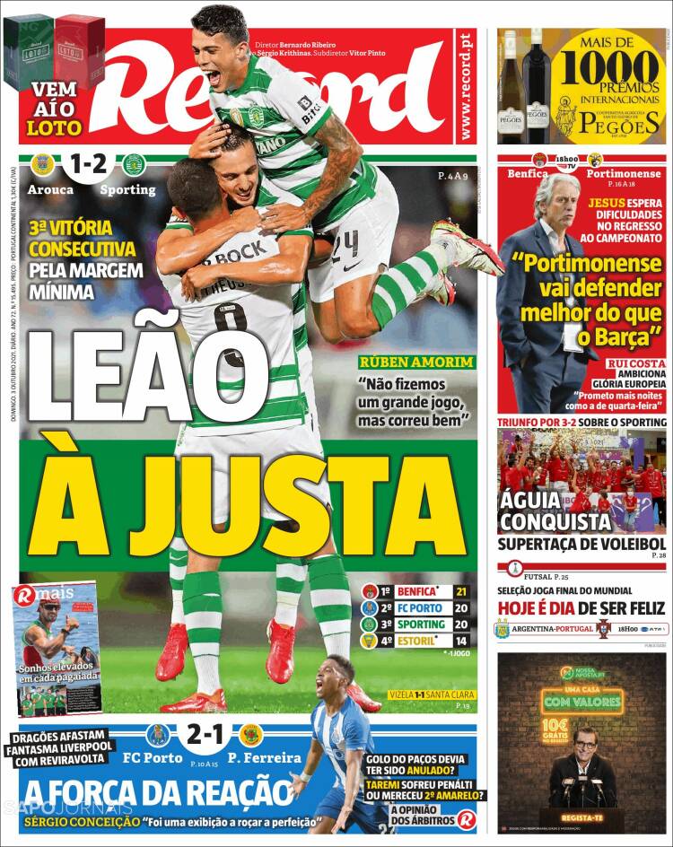 Portada de Record (Portugal)