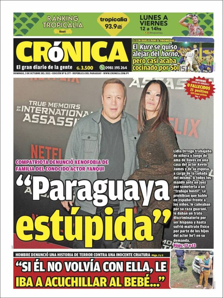 Portada de Diario Crónica (Paraguay)
