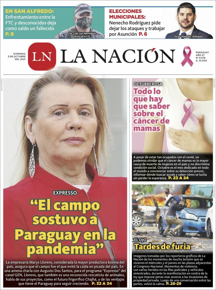 Portada de La Nación (Paraguay)