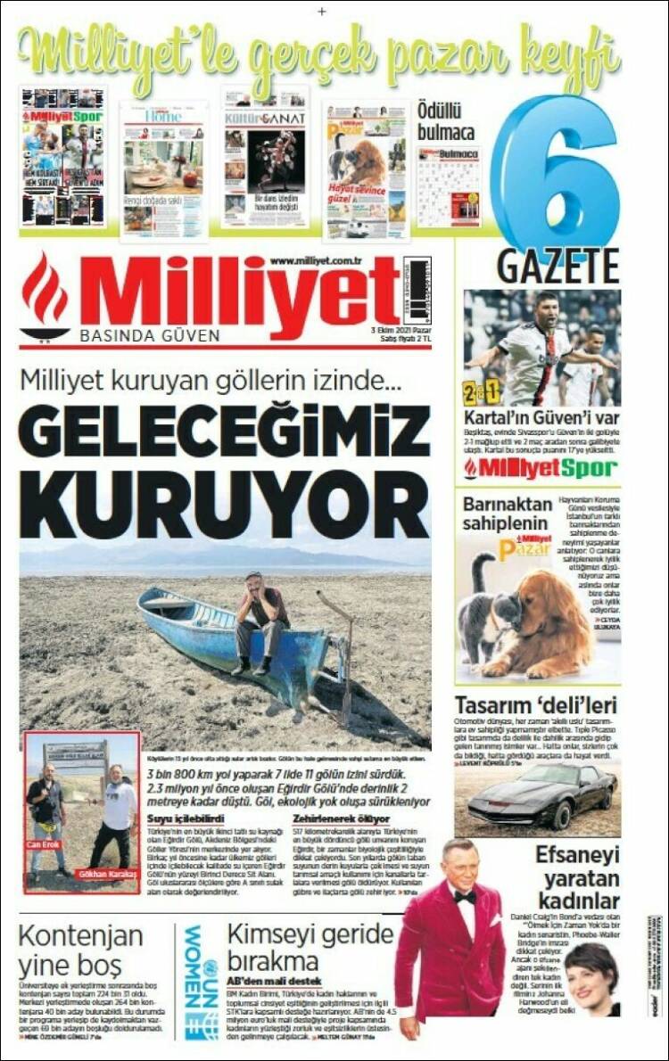 Portada de Milliyet (Turqu&iacute;a)