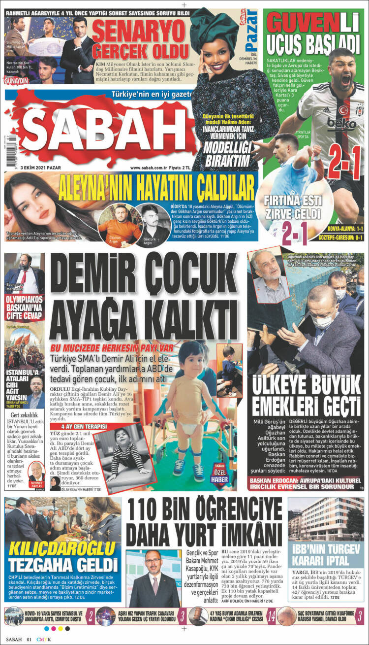 Portada de Sabah (Turqu&iacute;a)