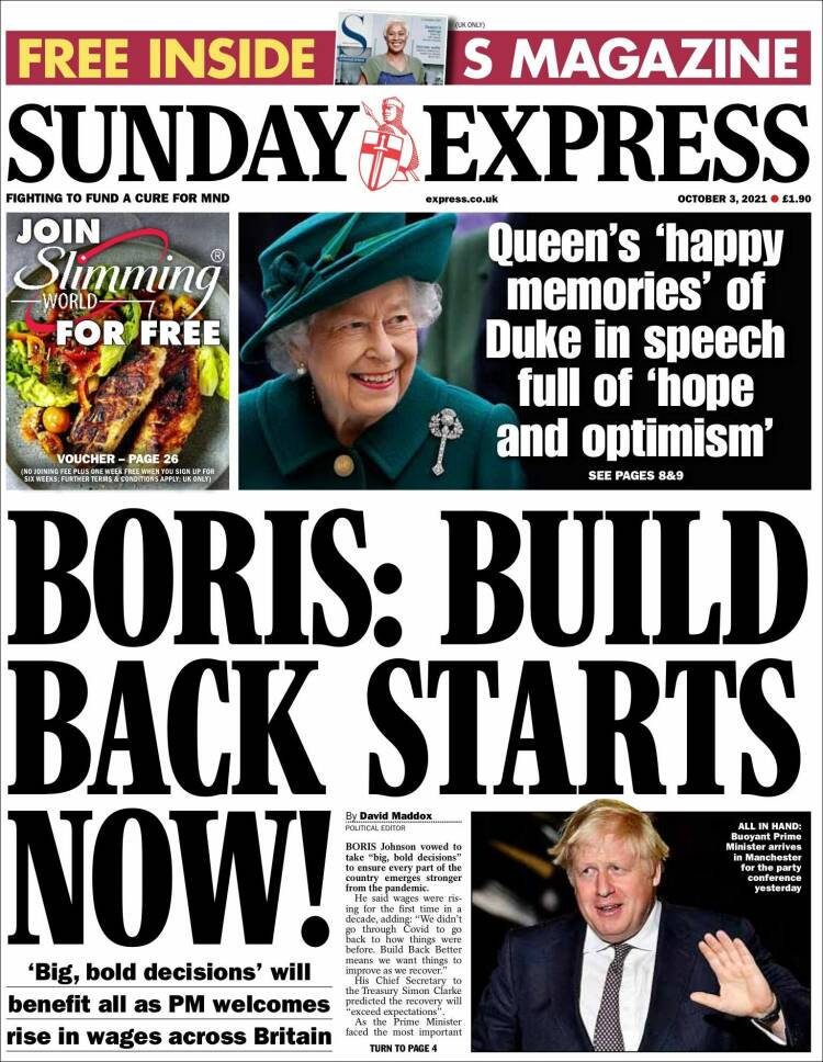 Portada de Daily Express (Reino Unido)