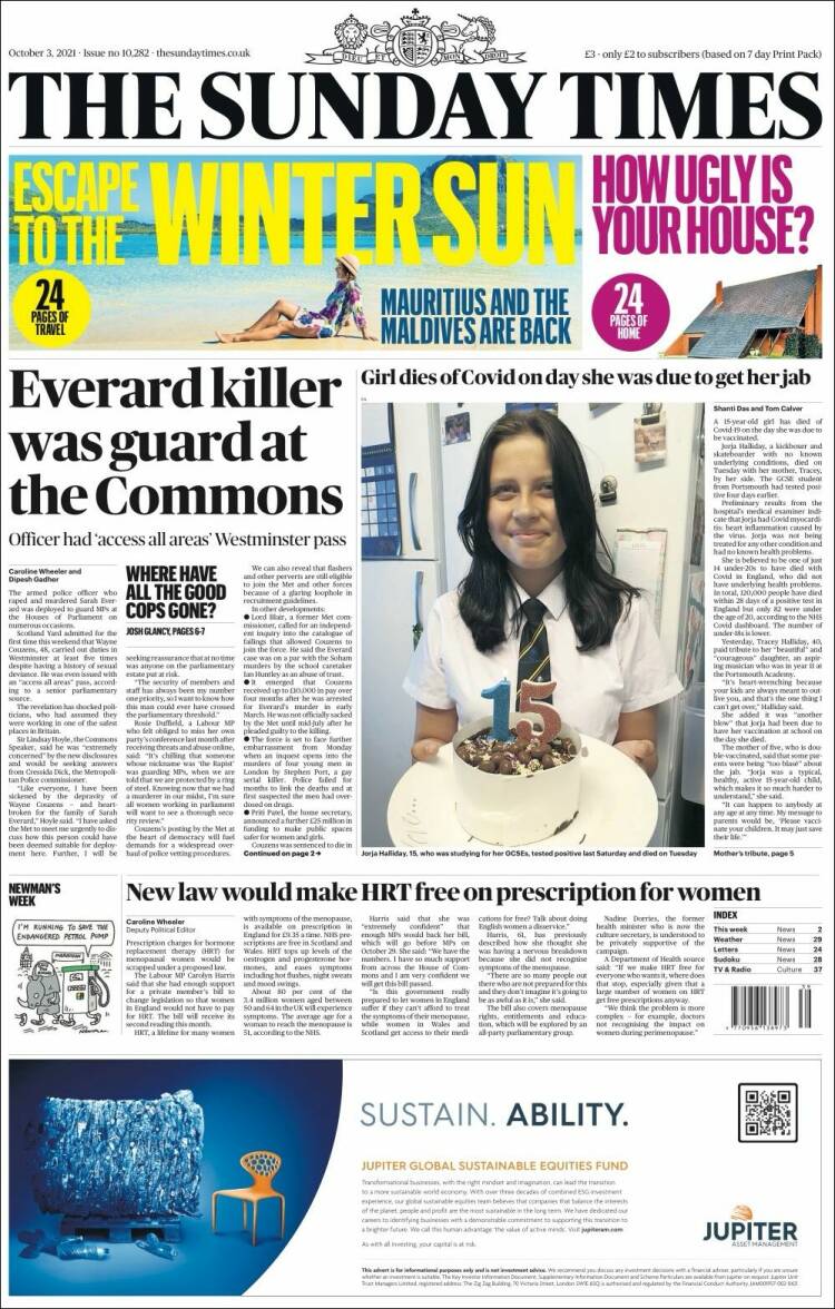 Portada de The Times (Reino Unido)