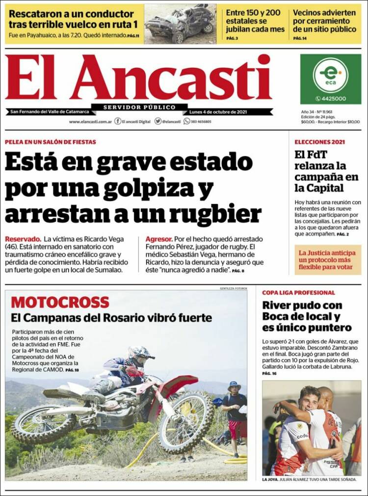 Portada de El Ancasti (Argentina)