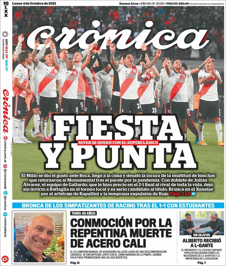 Portada de Crónica (Argentina)