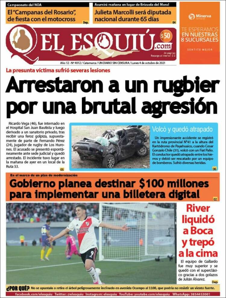 Portada de El Esquiu (Argentina)