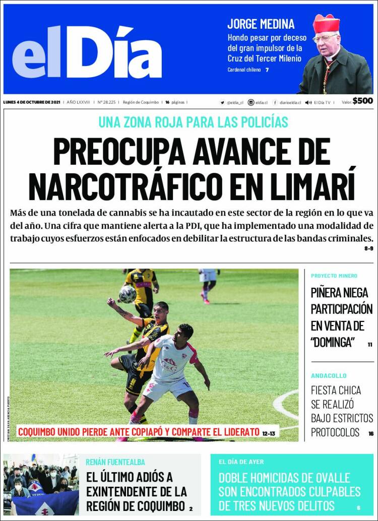 Portada de El Día (Chile)