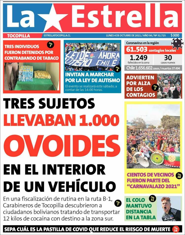 Portada de La Estrella de Tocopilla (Chile)