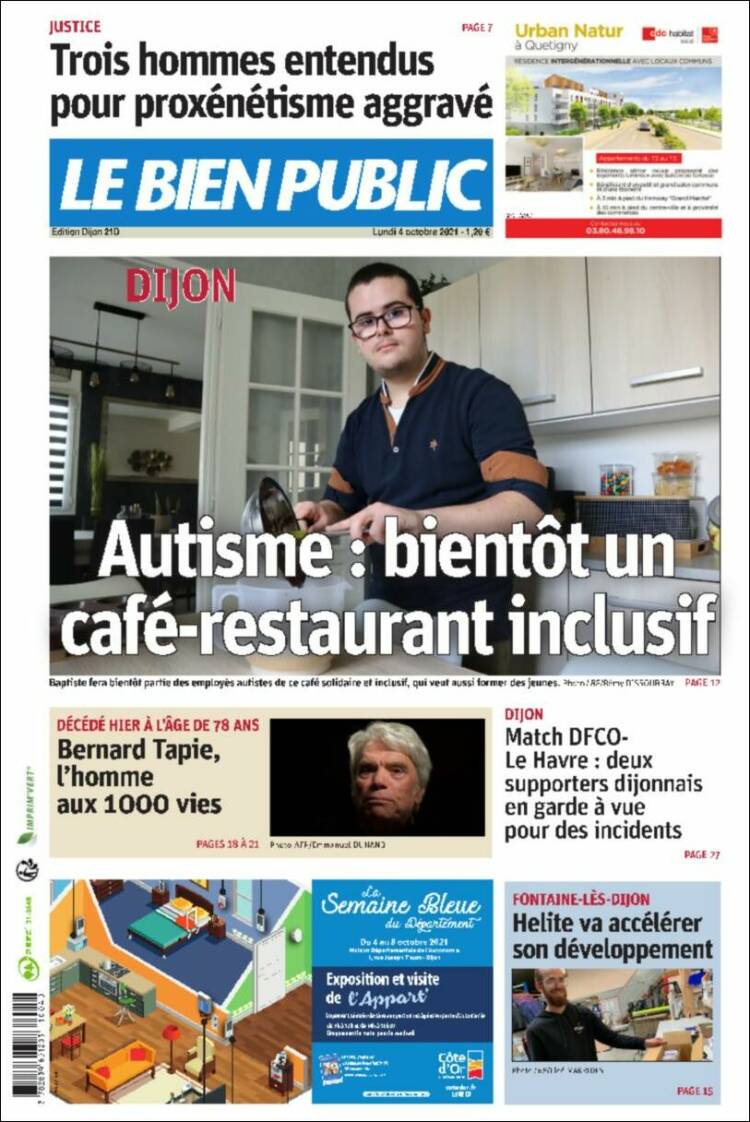 Portada de Le Bien Public (Francia)