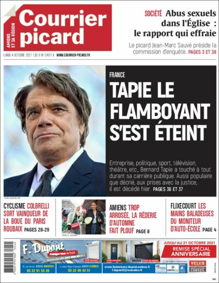 Portada de Courrier Picard (Francia)