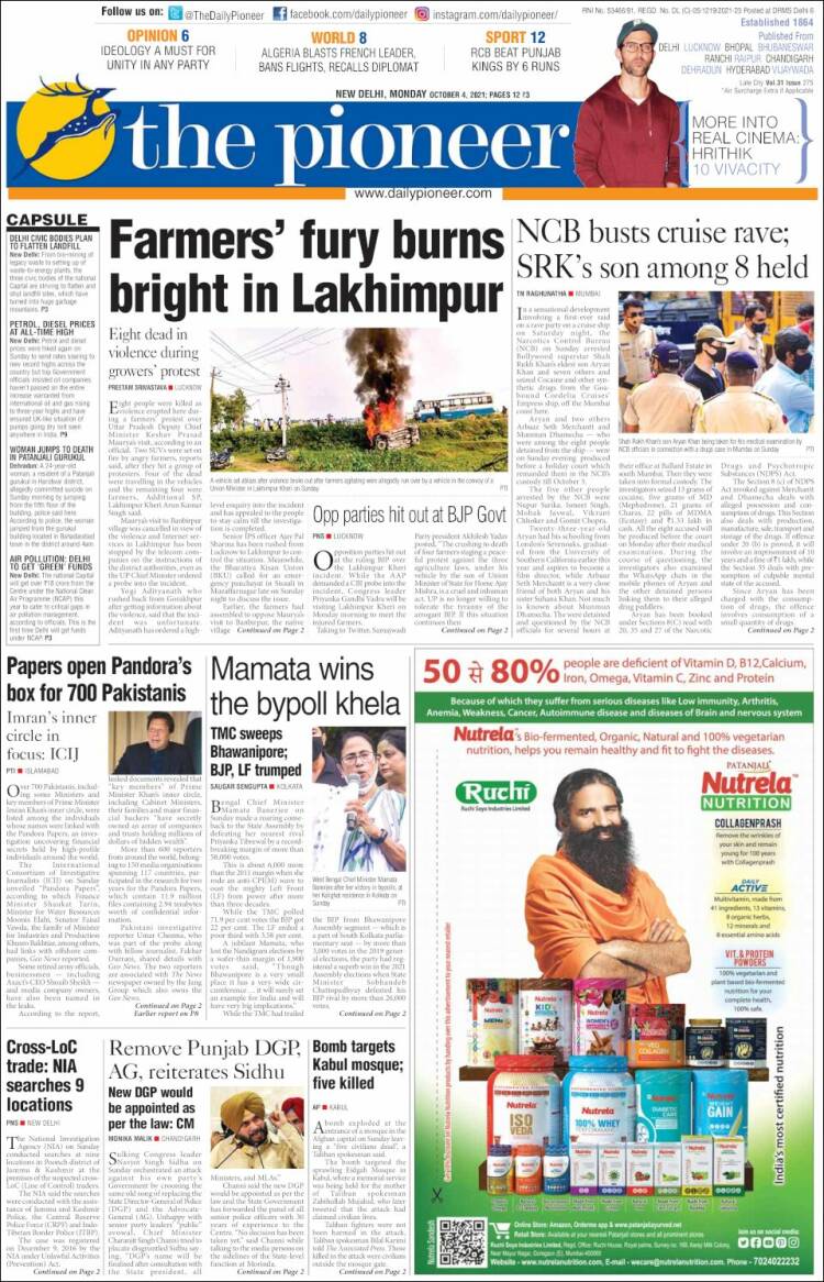 Portada de The Pioneer (India)