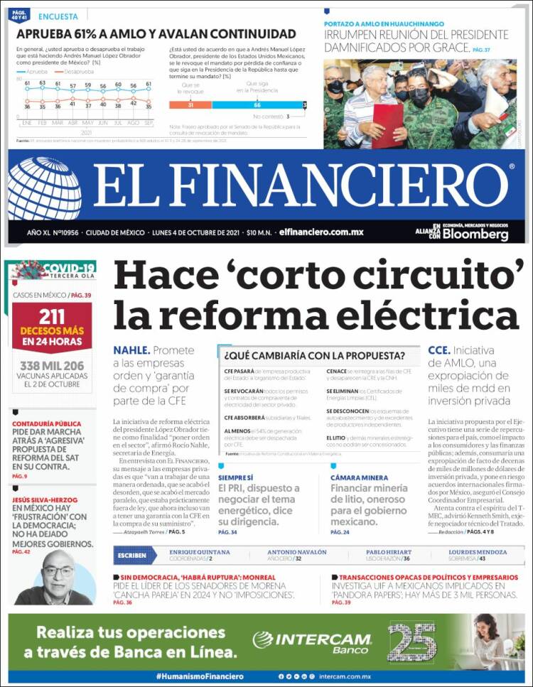 Portada de El Financiero (M&eacute;xico)
