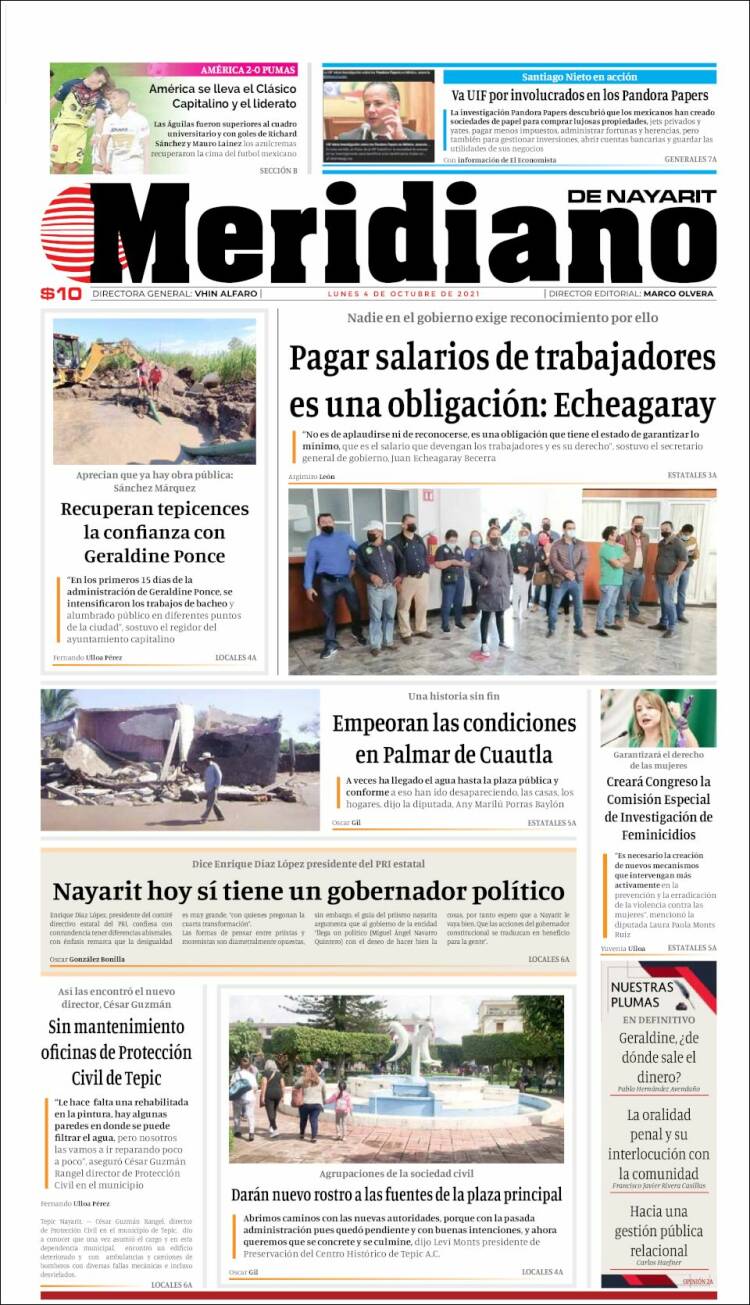 Portada de Meridiano (M&eacute;xico)