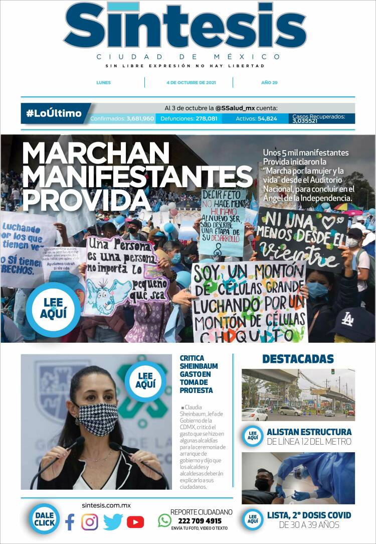 Portada de Síntesis Nacional (M&eacute;xico)