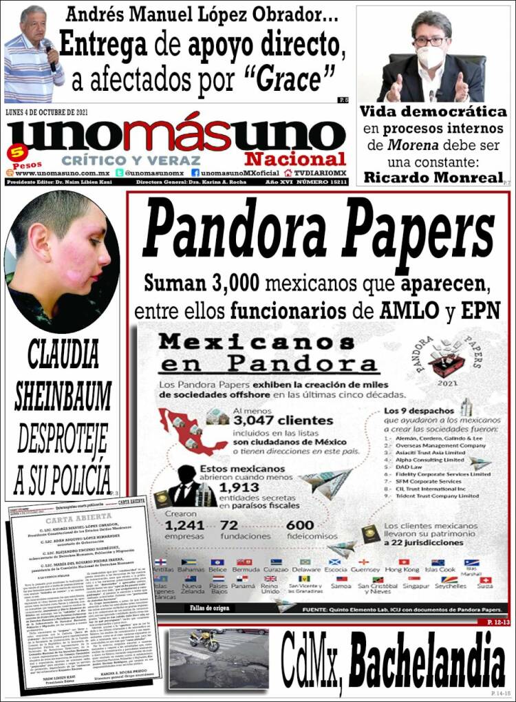 Portada de unomásuno (M&eacute;xico)