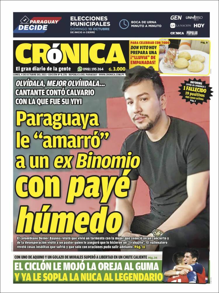 Portada de Diario Crónica (Paraguay)