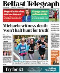 Portada de Belfast Telegraph (Reino Unido)
