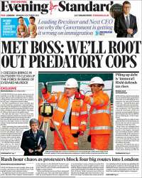 Portada de Evening Standard (Reino Unido)