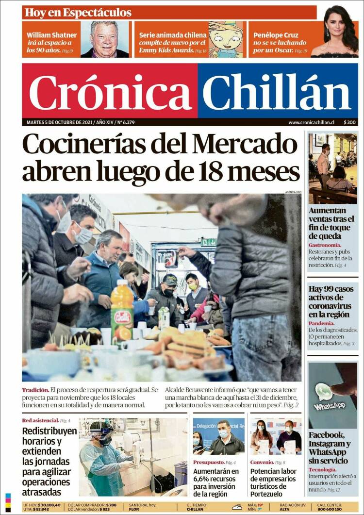 Portada de Crónica Chillán (Chile)