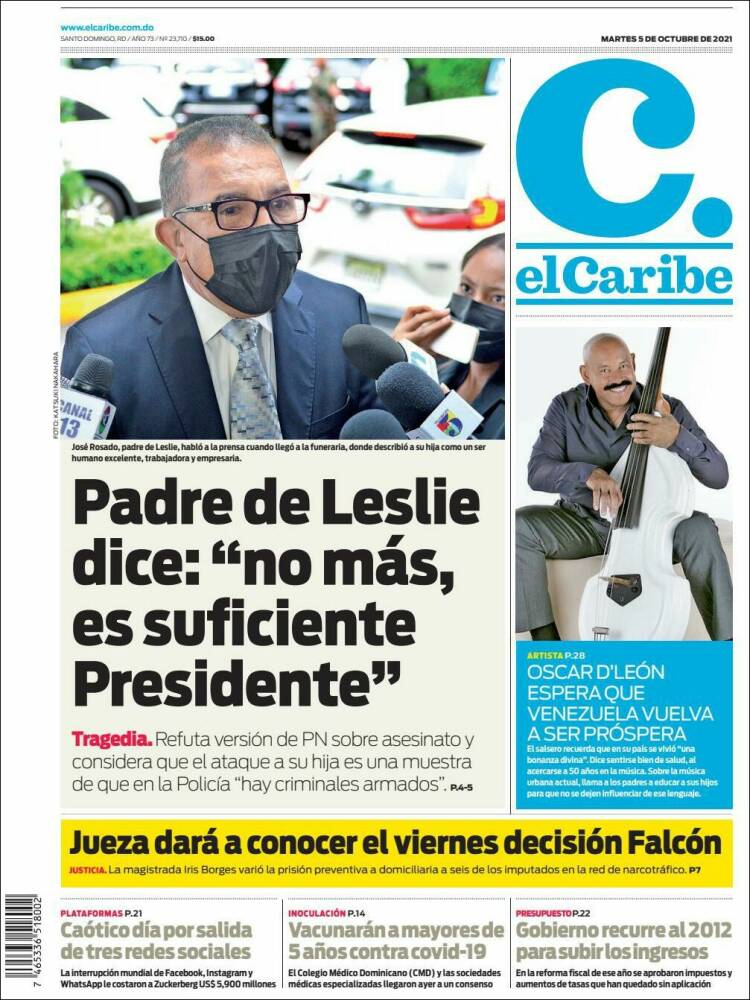 Portada de El Caribe (R. Dominicana)