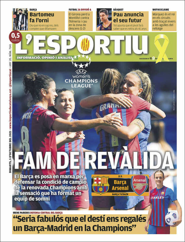 Portada de L'Esportiu (Espagne)