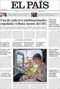 Portada de El País (Espagne)