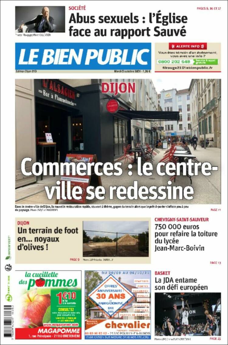 Portada de Le Bien Public (Francia)