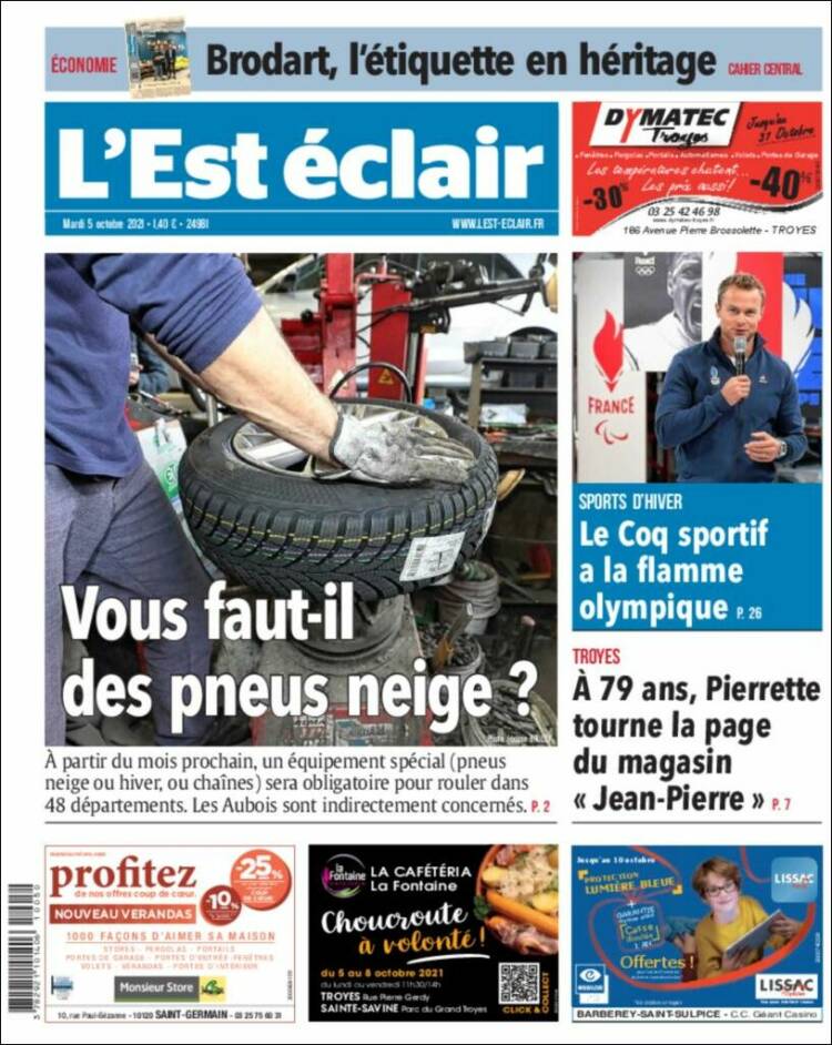 Portada de L'Est Eclair (Francia)