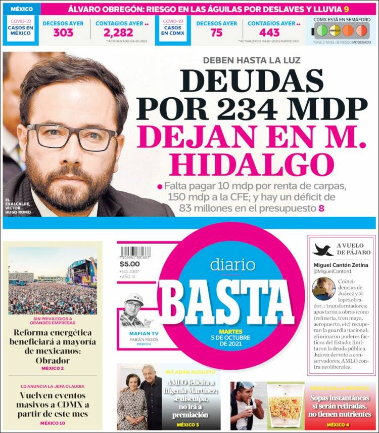 Portada de Diario Basta (M&eacute;xico)