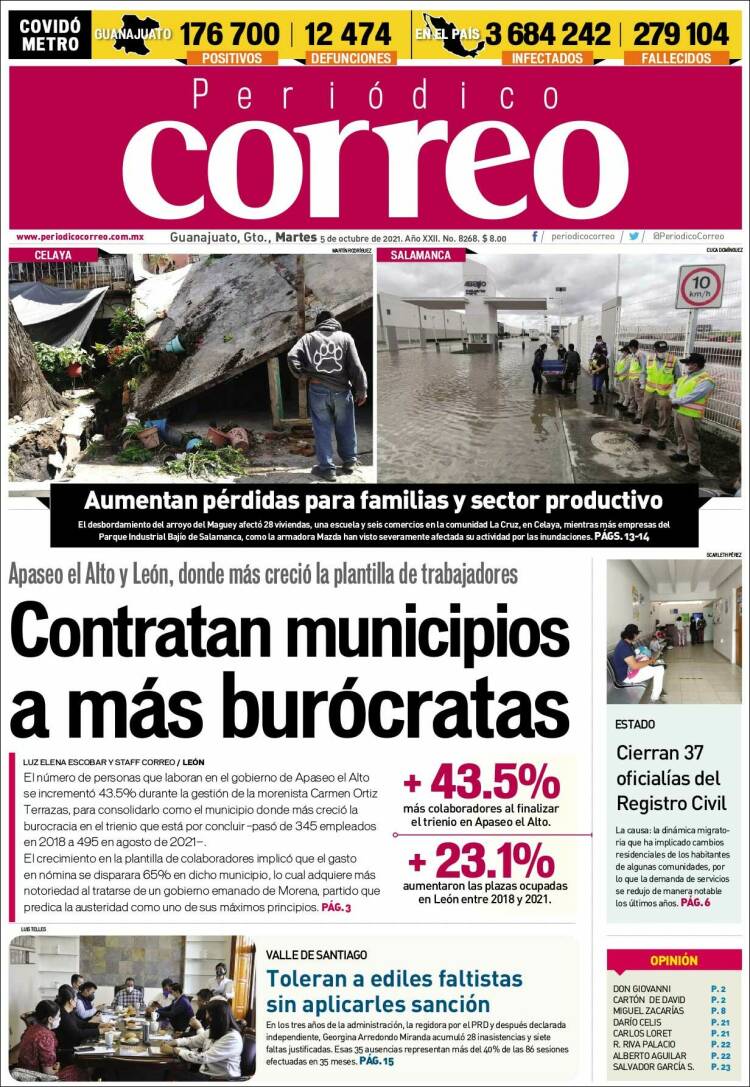 Portada de Correo - El diario del Estado de Guanajuato (M&eacute;xico)