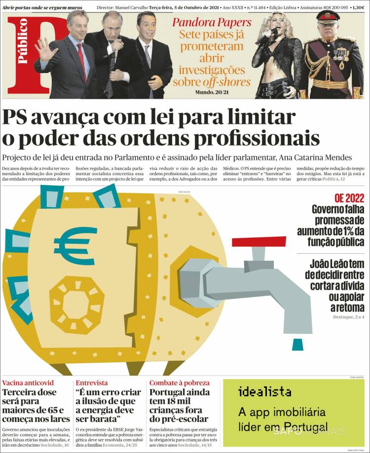 Portada de Público (Portugal)