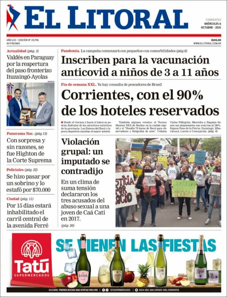 Portada de El Litoral Corrientes (Argentina)