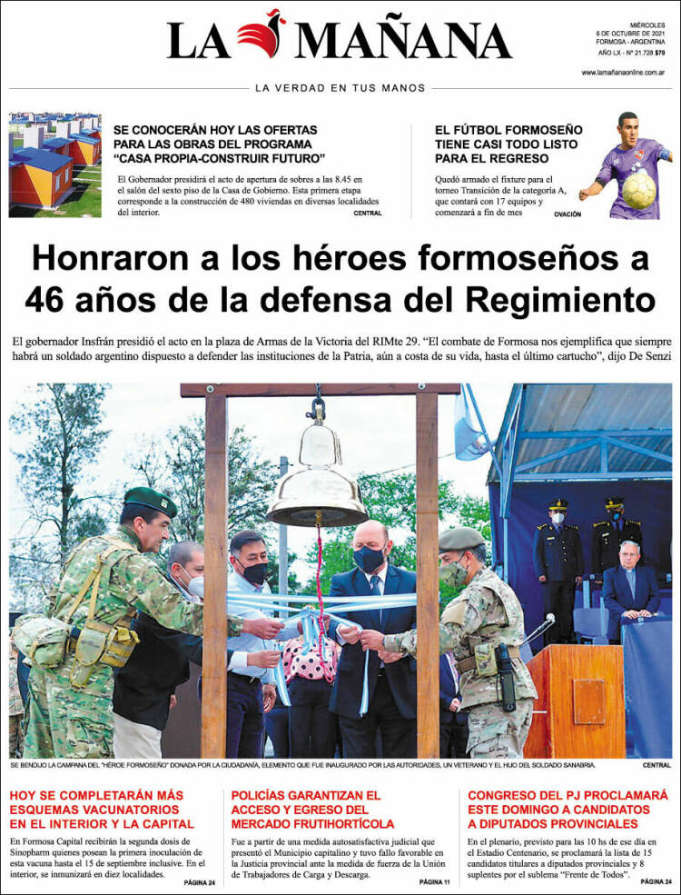 Portada de Diario La Mañana (Argentina)