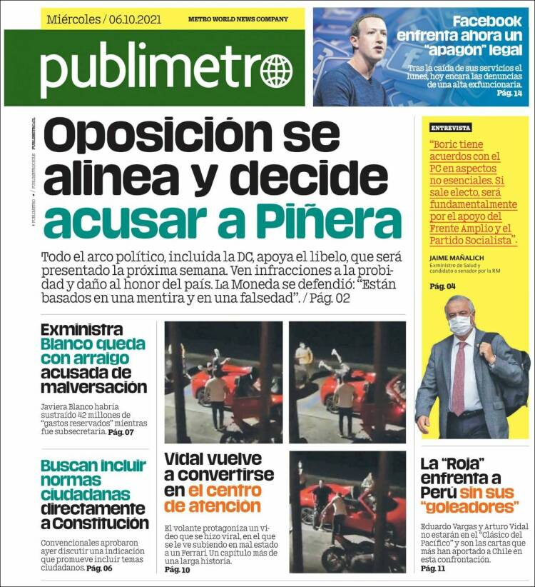 Portada de Publimetro (Chile)