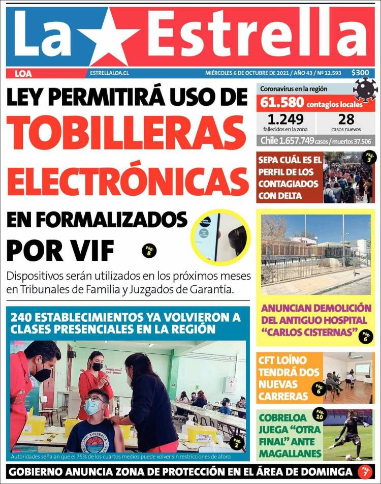 Portada de La Estrella de Loa (Chile)