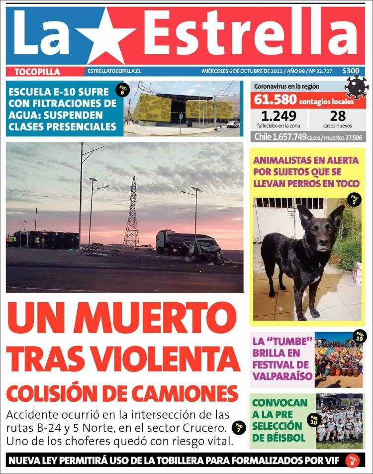 Portada de La Estrella de Tocopilla (Chile)