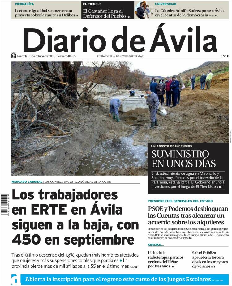Portada de Diario de Ávila (Espa&ntilde;a)