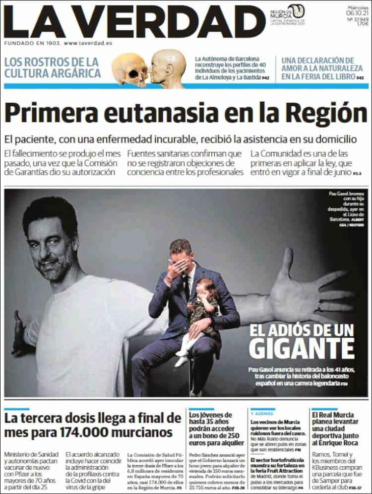 Portada de La Verdad de Murcia (Espa&ntilde;a)