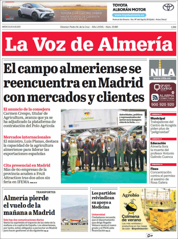 Portada de La Voz de Almería (Espa&ntilde;a)