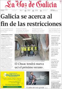 Portada de La Voz de Galicia (España)