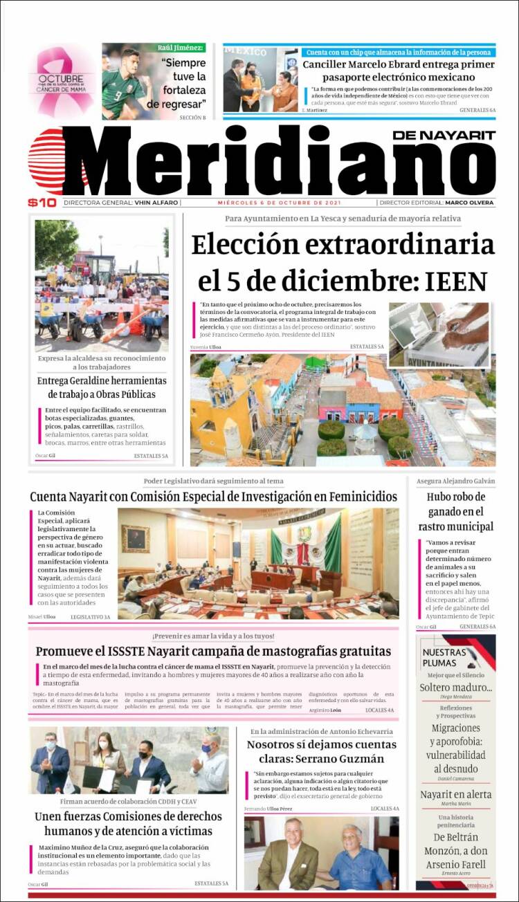 Portada de Meridiano (M&eacute;xico)